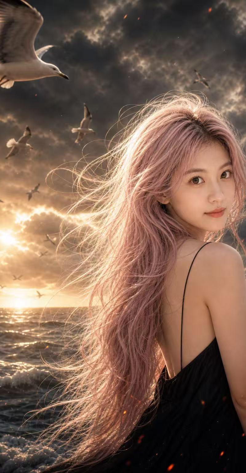 Cinematic Stormy Seaside Portrait