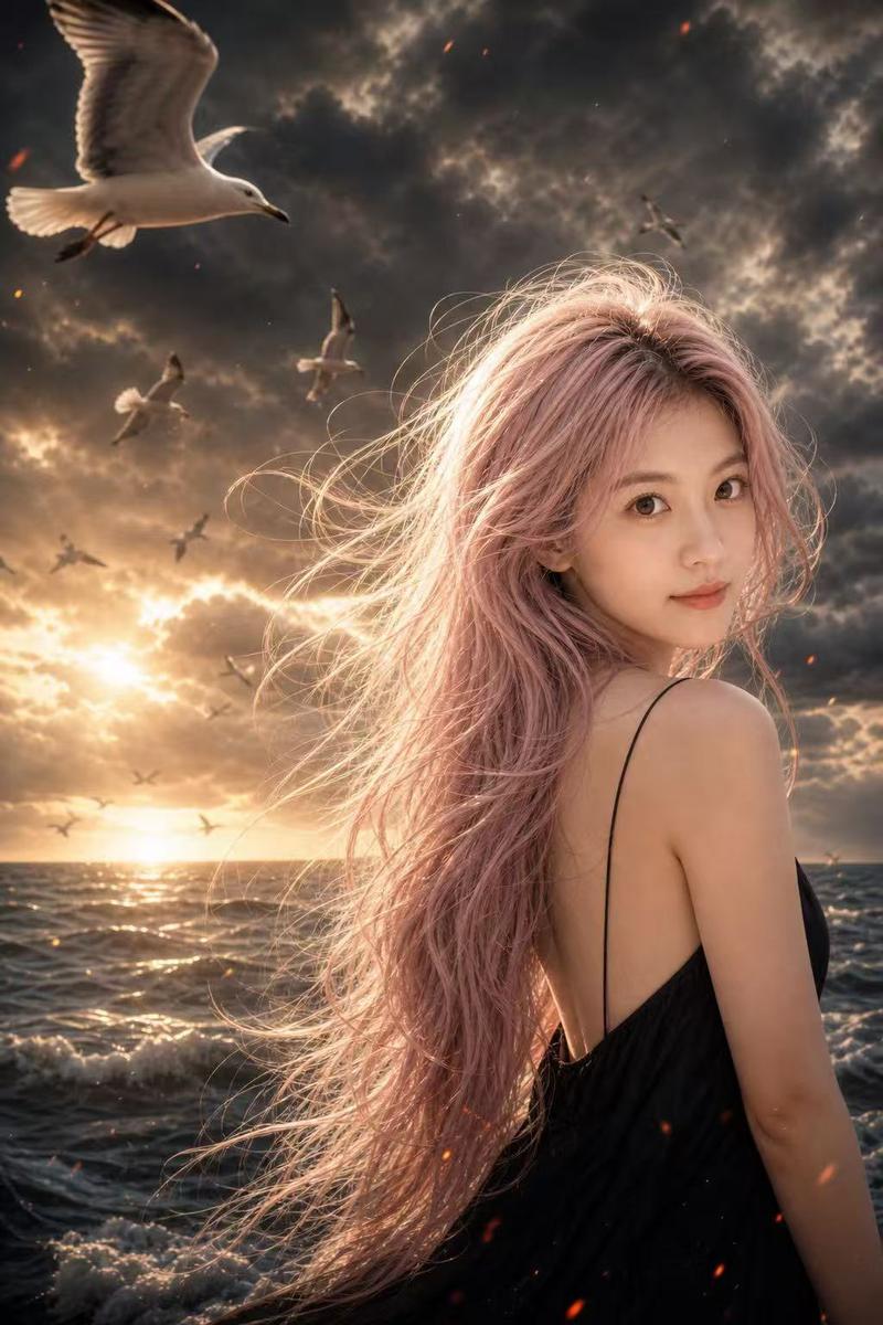 Cinematic Stormy Seaside Portrait