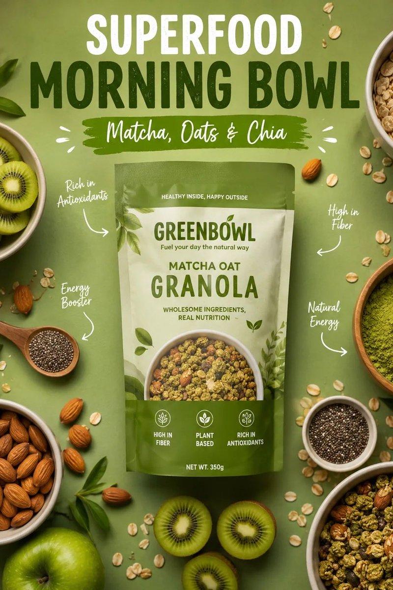 Matcha Granola Ad Poster