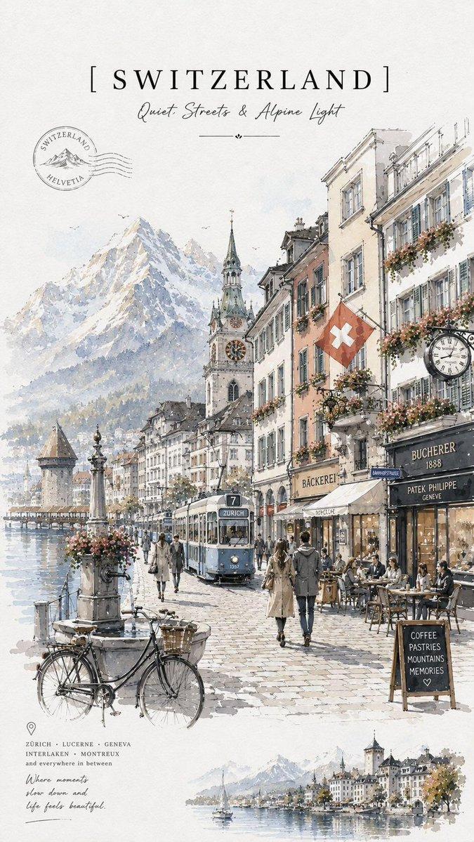 Vintage Watercolor Travel Poster