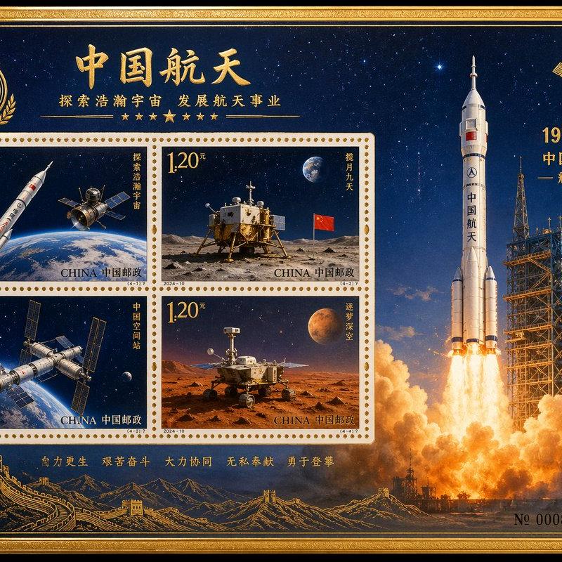 China Aerospace Commemorative Stamp Sheet