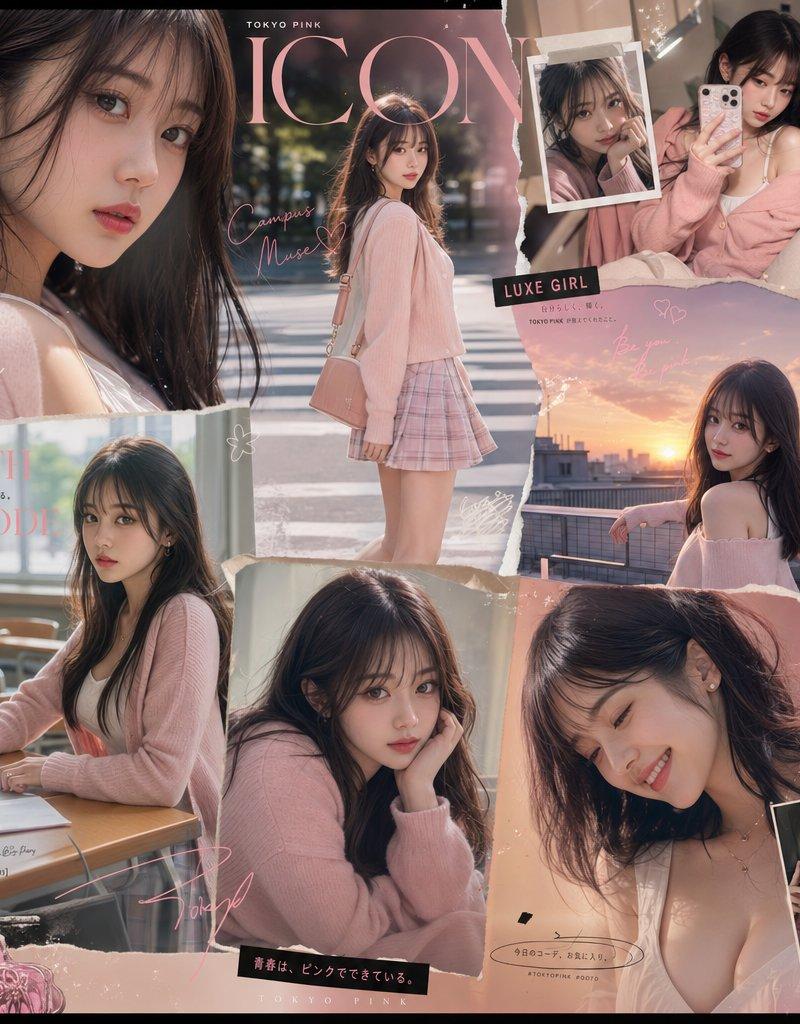 Tokyo Pink Fashion Collage