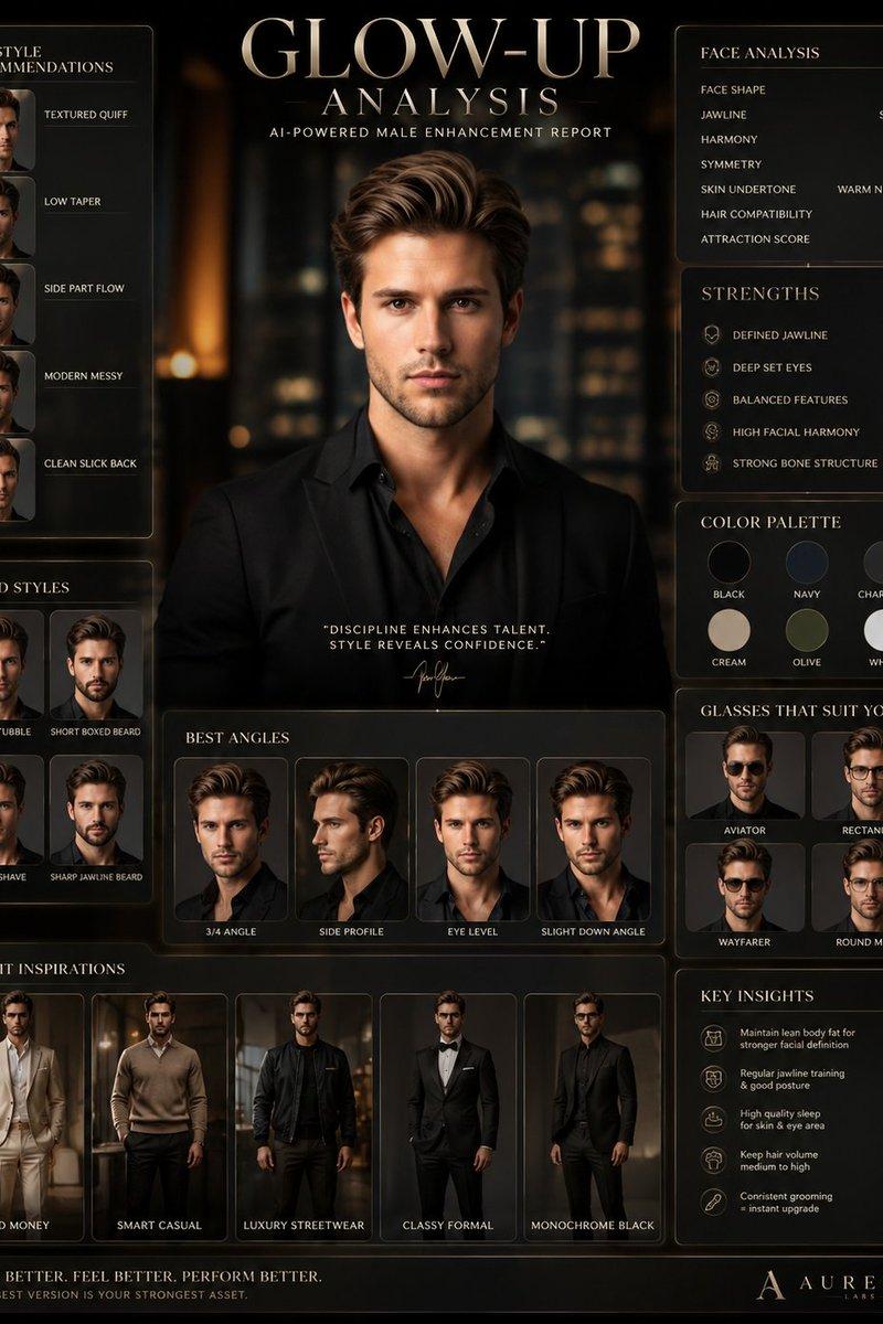 Male Glow-Up Analysis Poster