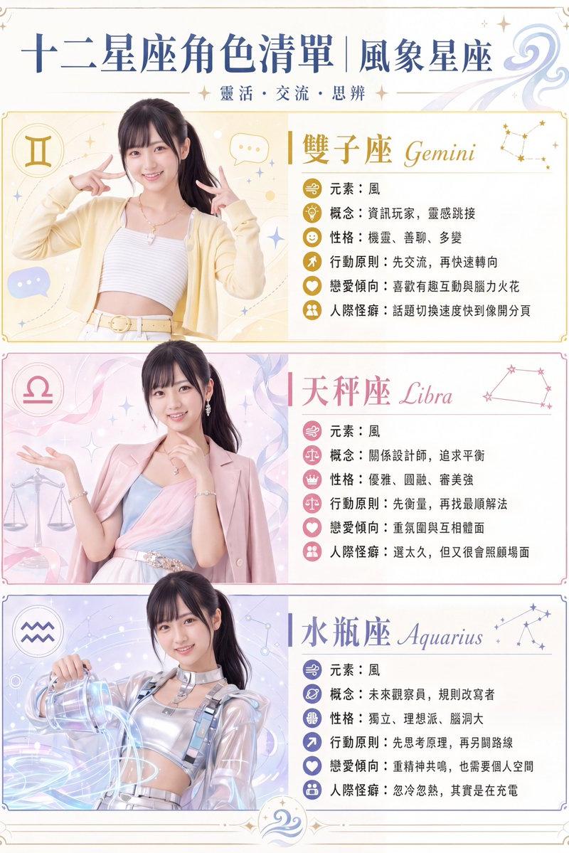 Air Sign Zodiac Character Poster