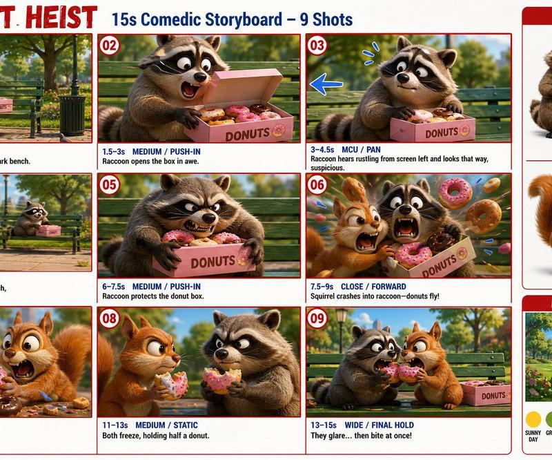 Donut Heist Storyboard Sheet