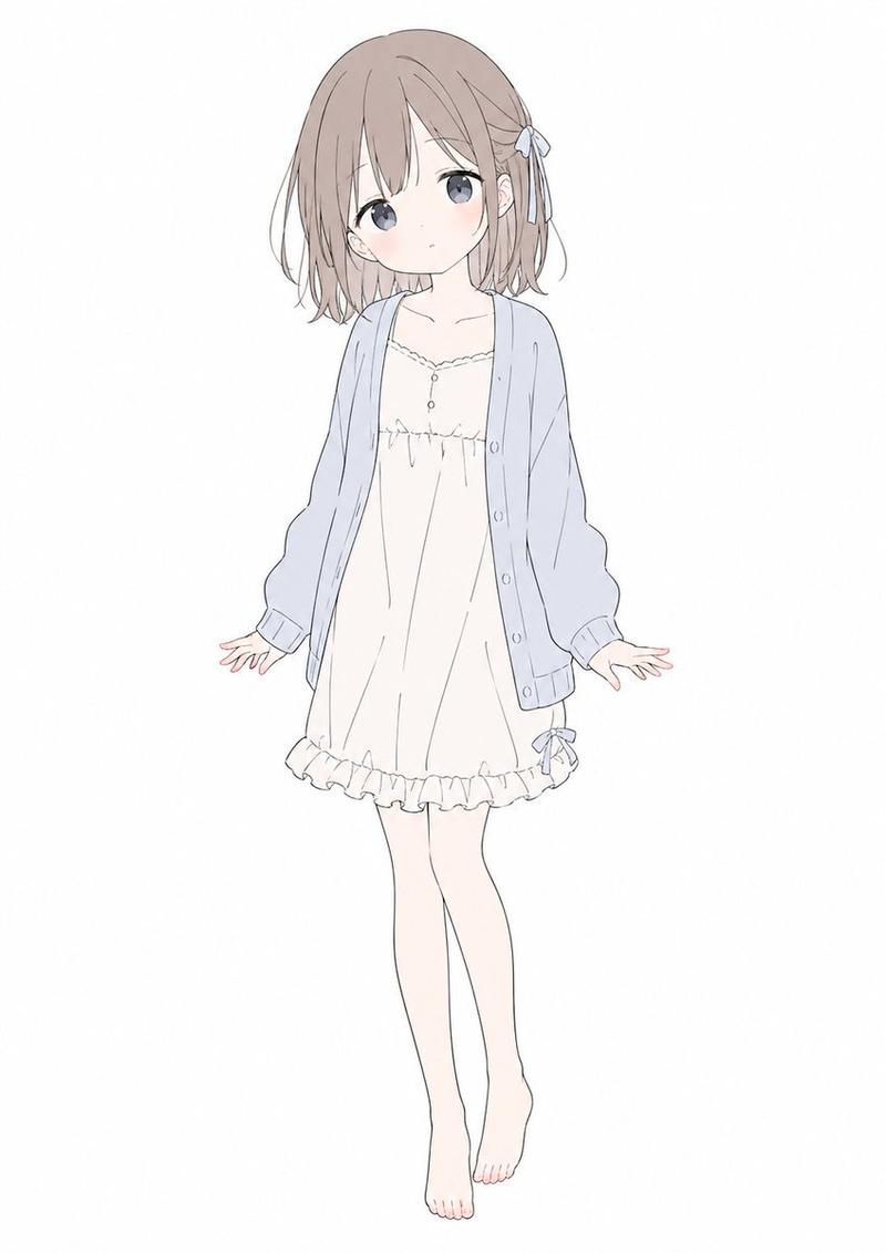Soft Pastel Anime Girl Full Body