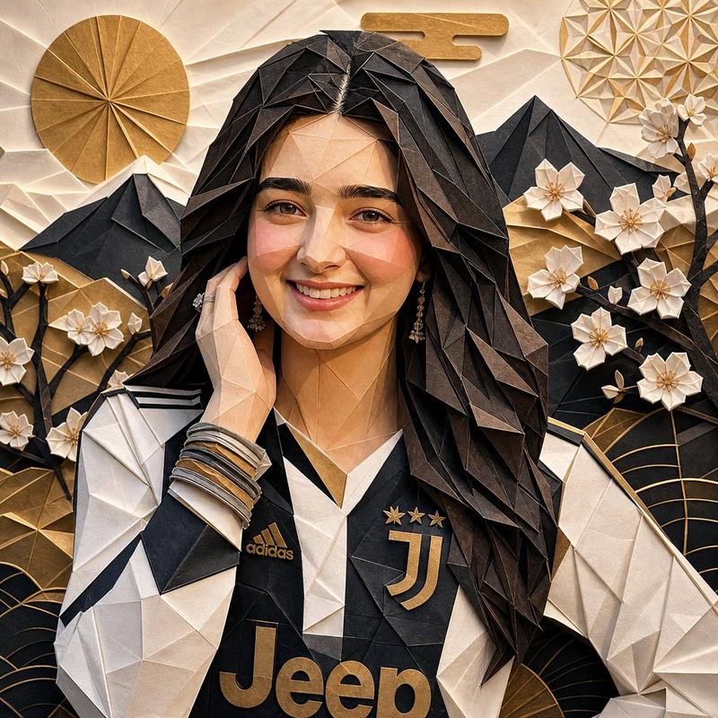 Origami Portrait Illustration