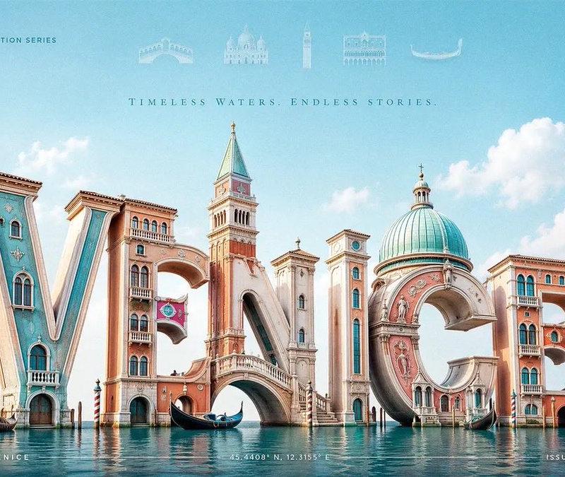 3D Typography Travel Poster