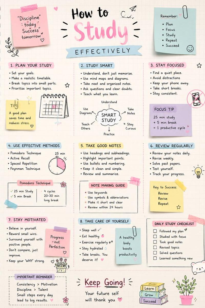 Handwritten Study Infographic Poster