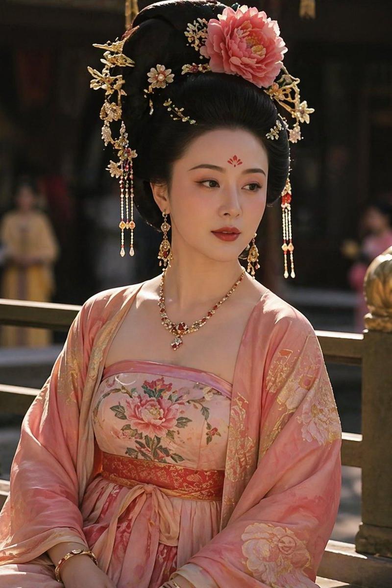 Historical Yang Guifei Realistic Portrait