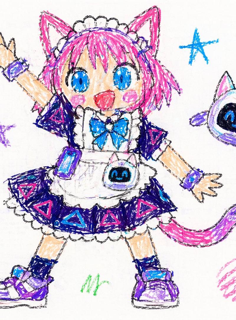 Toddler Crayon Scribble Art Style Portrait