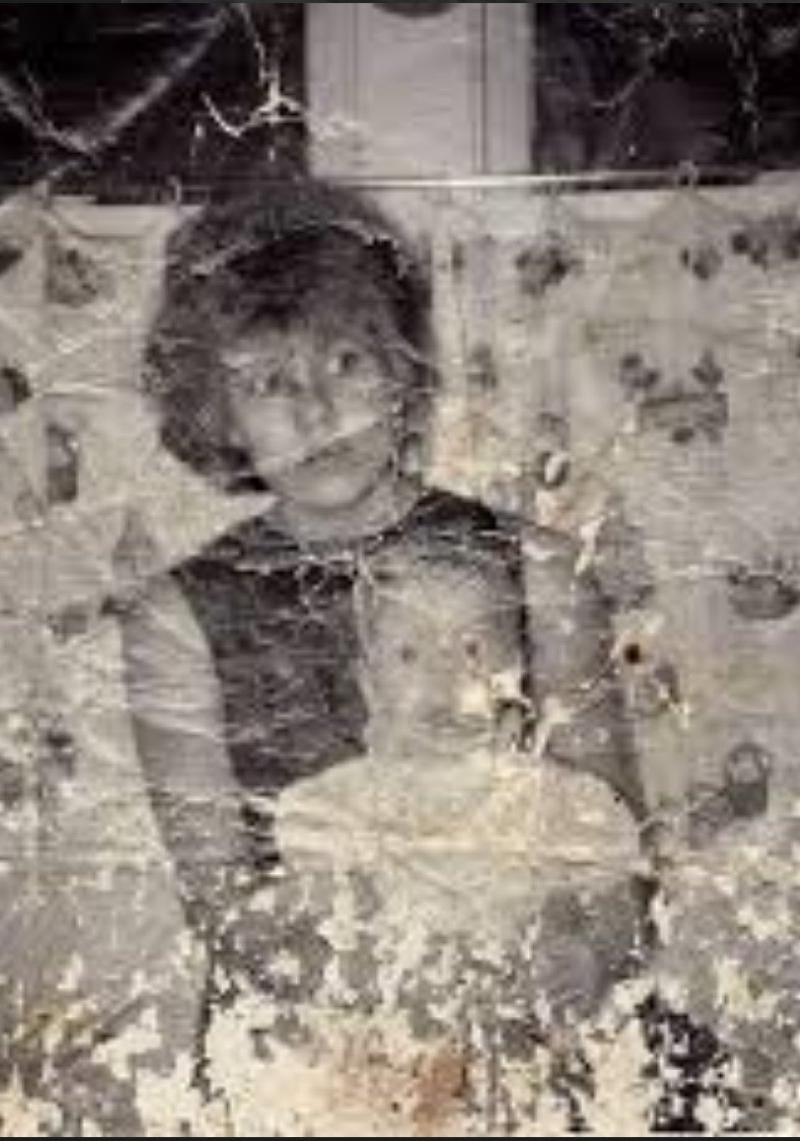 Damaged Vintage Mother and Child Photo