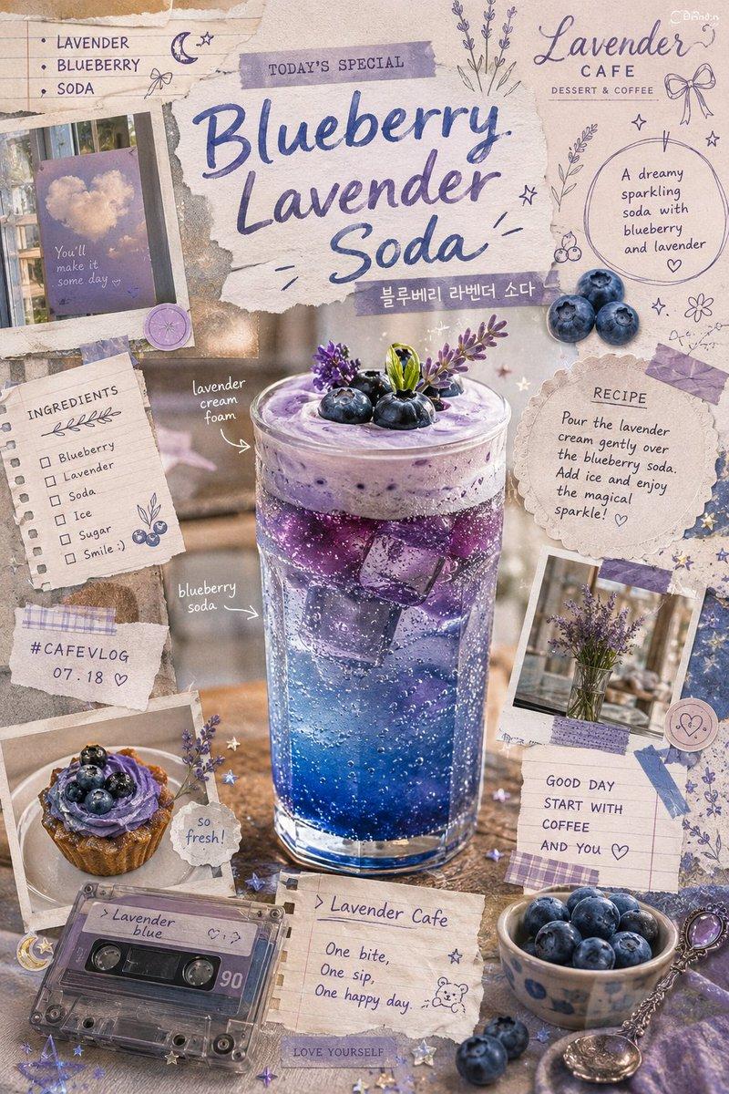 Blueberry Lavender Soda Scrapbook Poster