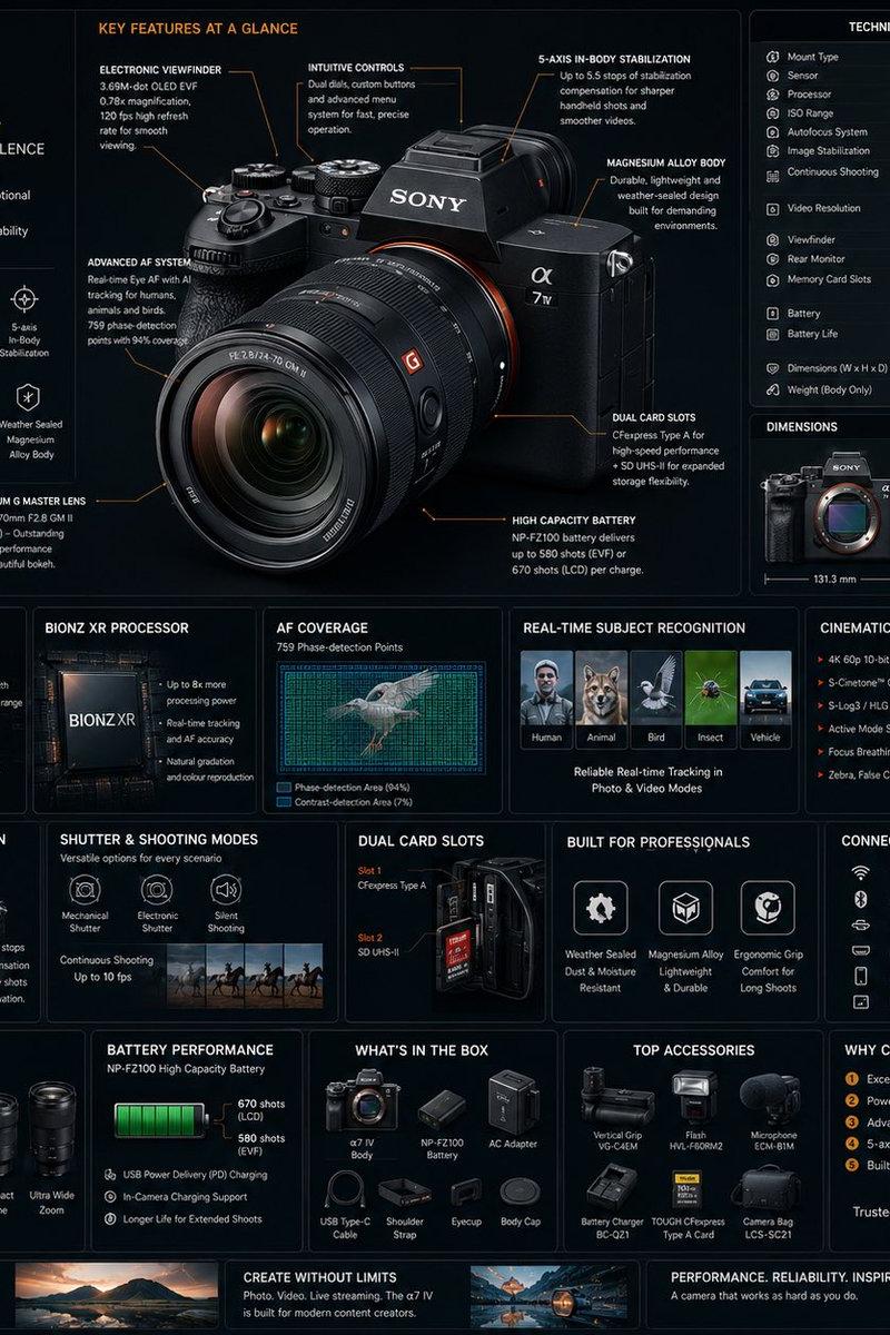 Sony Camera Reference Infographic