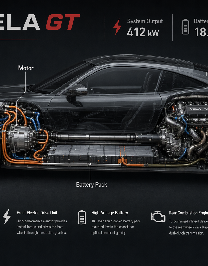 Car Powertrain Transparent Cutaway