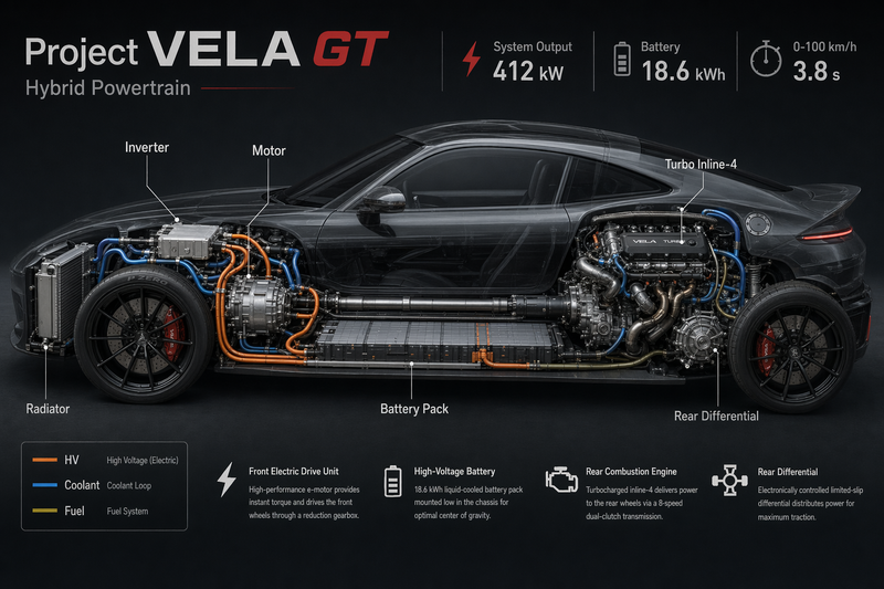 Car Powertrain Transparent Cutaway