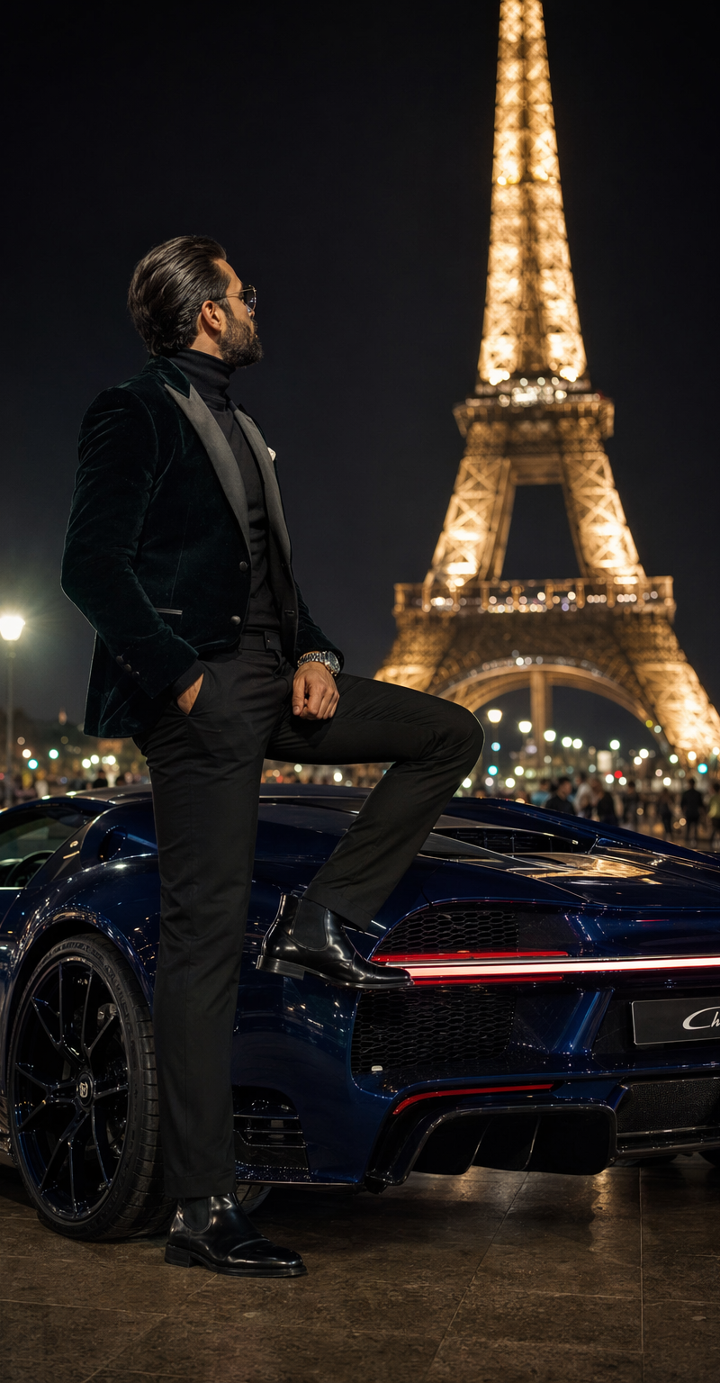 Eiffel Tower luxury night editorial