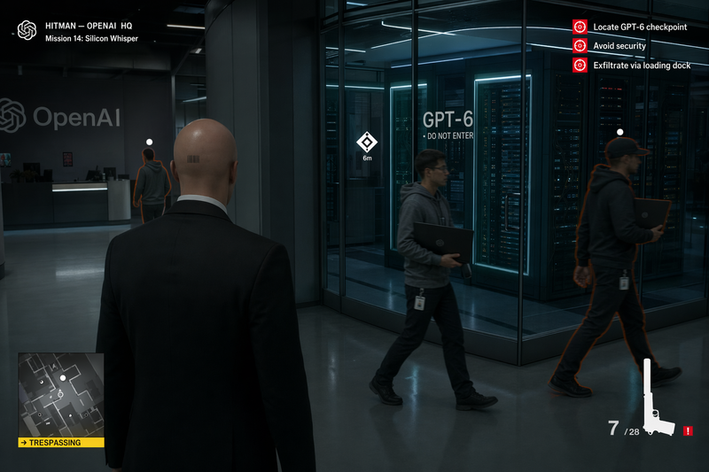 Hitman gameplay — OpenAI HQ