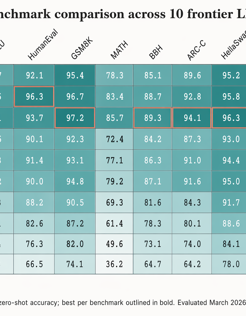 Benchmark comparison heatmap