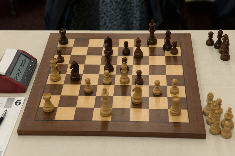 Chess board mid-tournament game