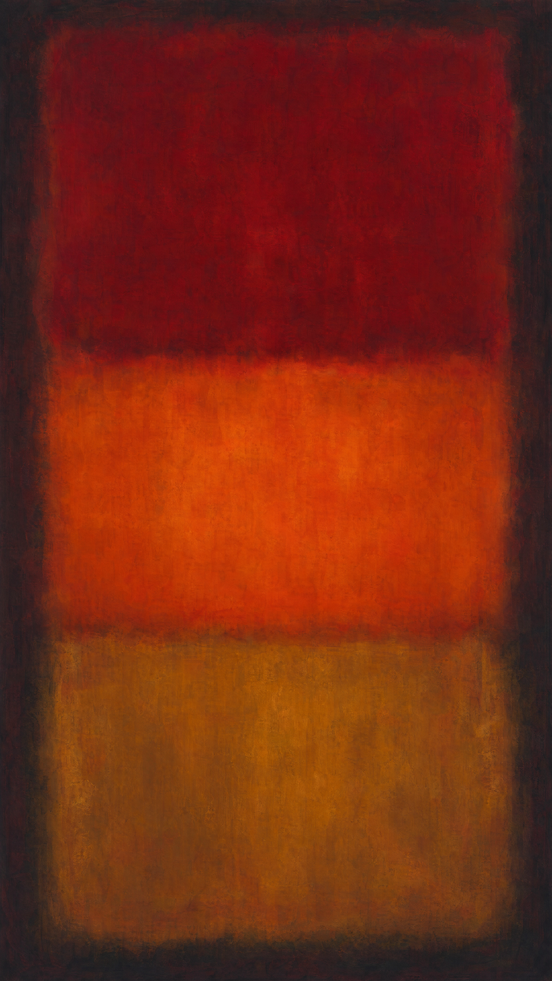 Color Field Abstract: Crimson and Ochre