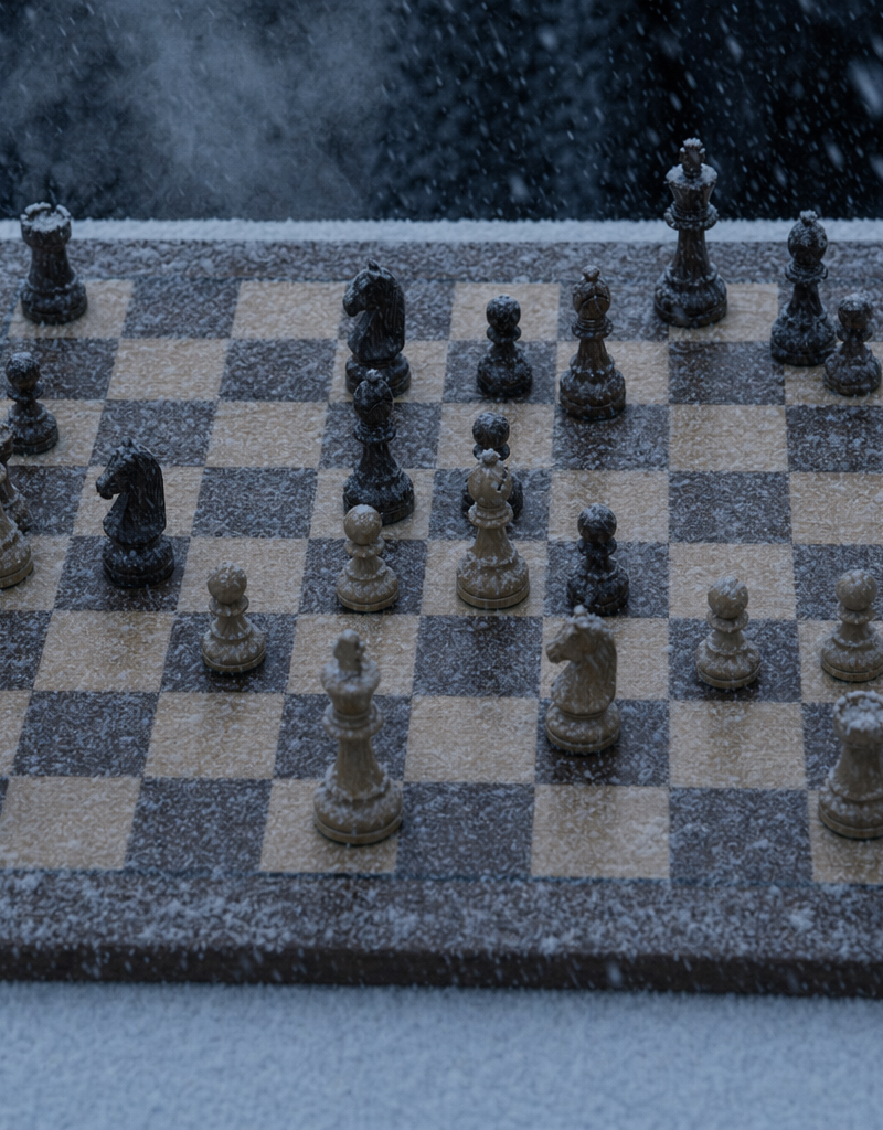 Chess board → winter evening (edit via /v1/images/edits)