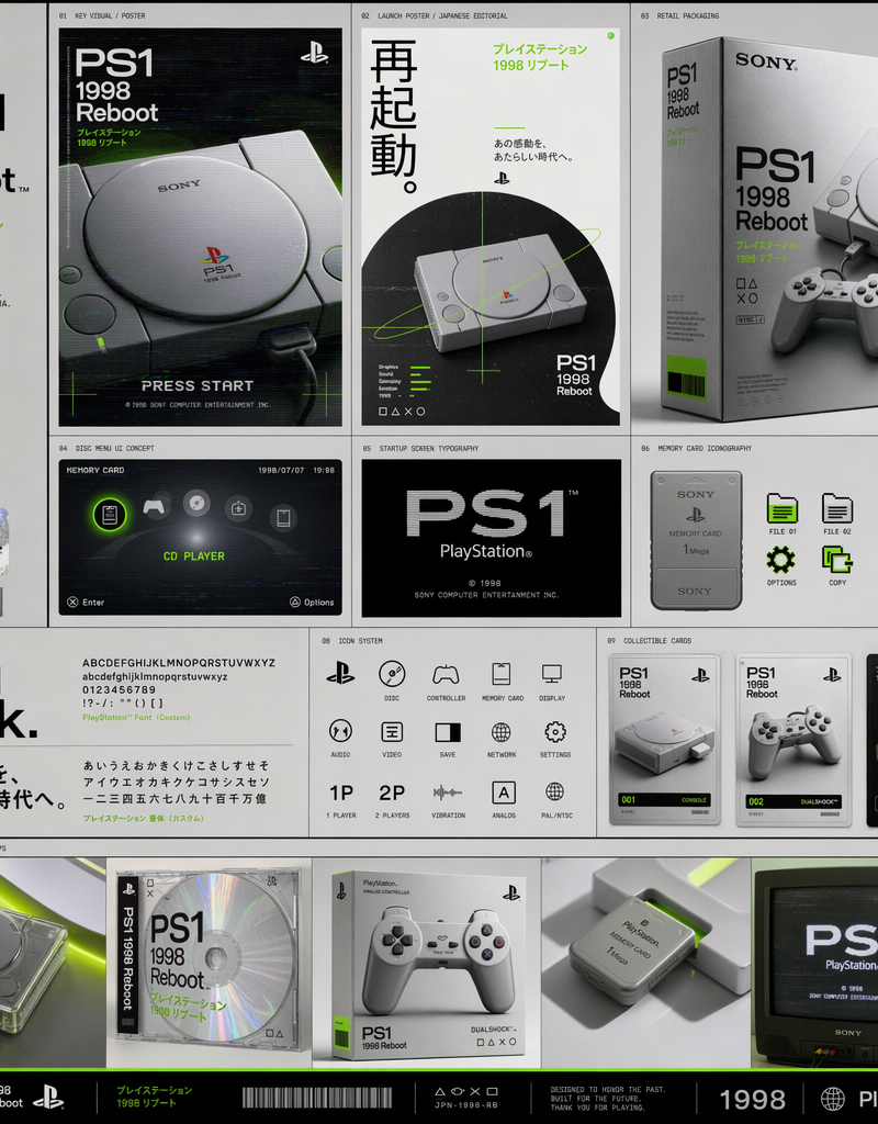 PS1 nostalgia reboot brand kit