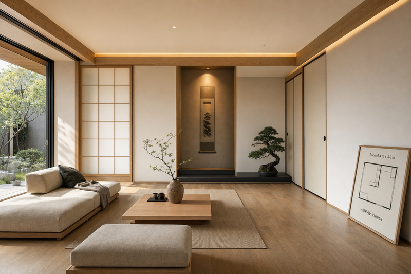 Japanese Minimalist Living Room