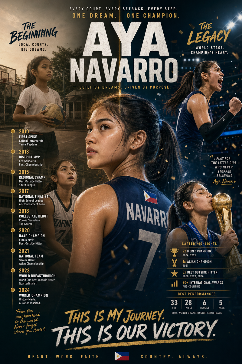 Athlete journey poster: Aya Navarro