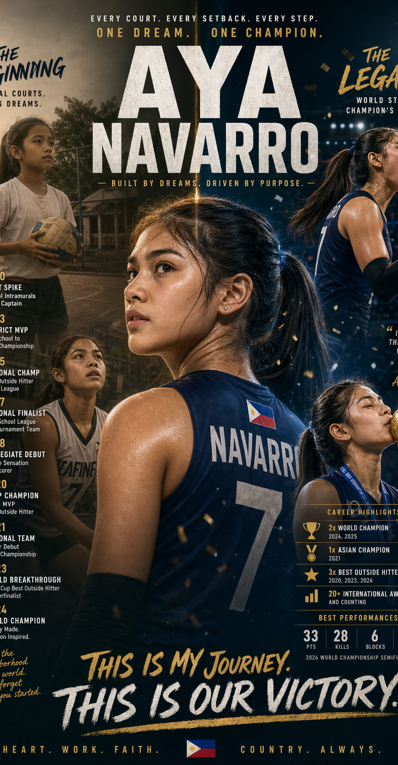 Athlete journey poster: Aya Navarro