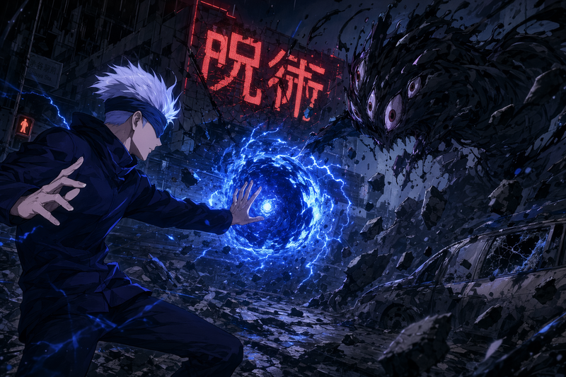 MAPPA-style anime action still (Jujutsu-Kaisen aesthetic)