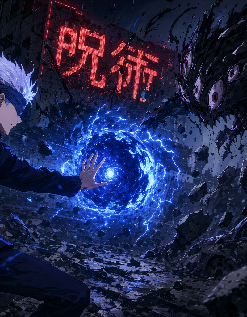 MAPPA-style anime action still (Jujutsu-Kaisen aesthetic)