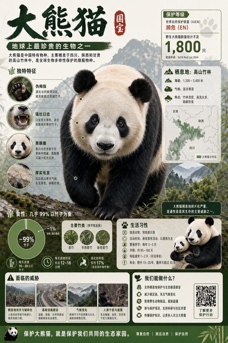 Chinese endangered-animal infographic
