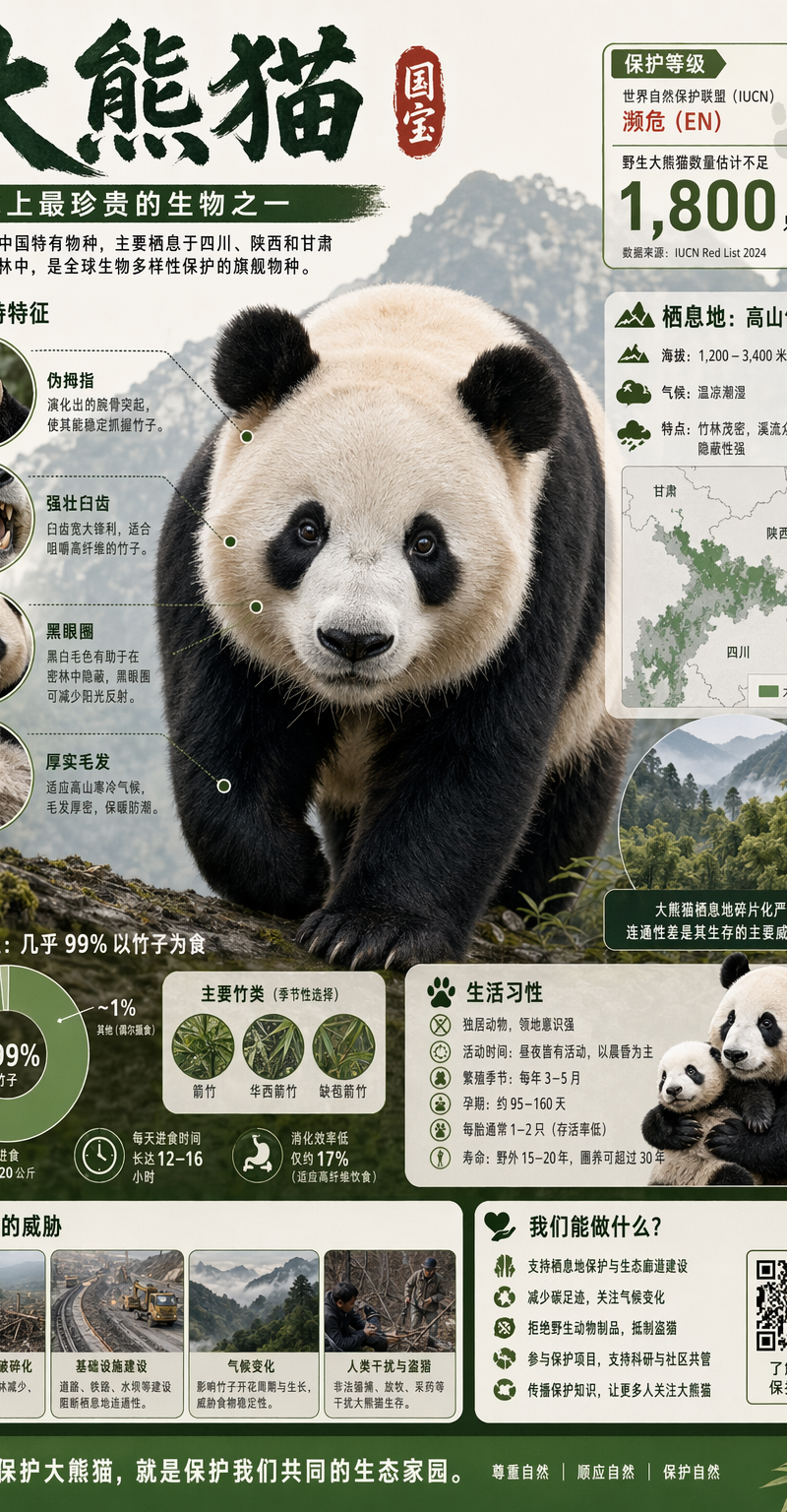 Chinese endangered-animal infographic