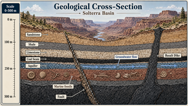 Geological Strata Cross-Section
