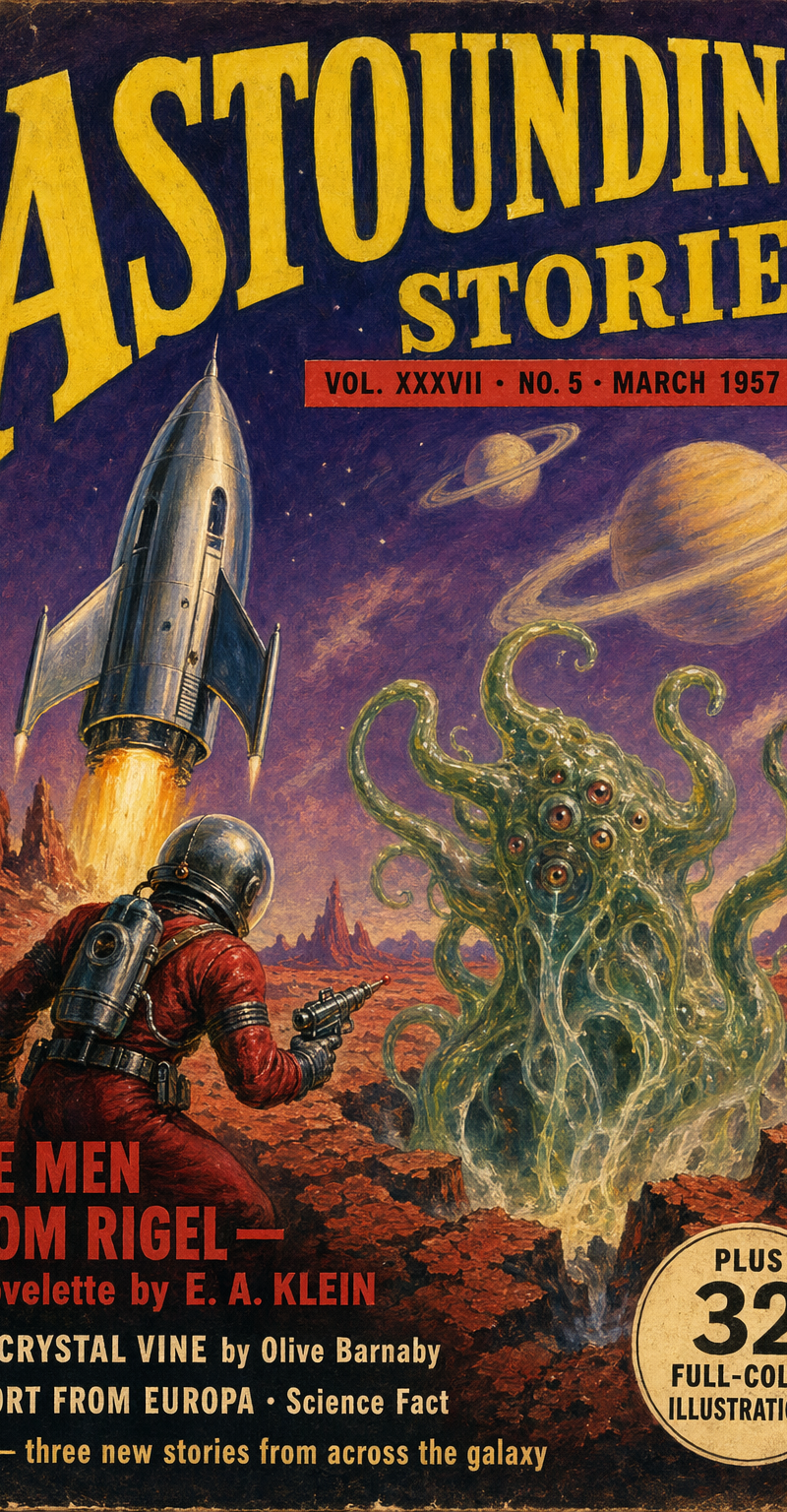1950s Astounding Stories pulp cover