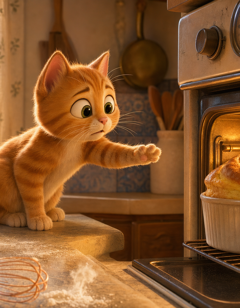 Pixar-style 3D animation still (kitten)