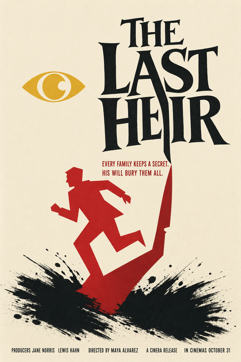 Saul-Bass-style thriller movie poster