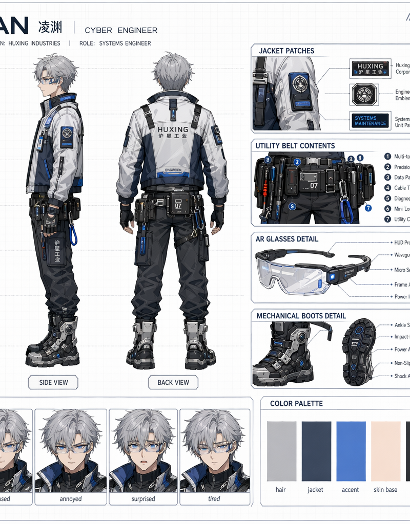 Official character reference sheet