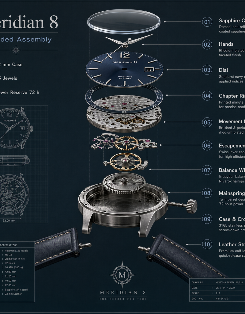 Mechanical Watch Exploded View