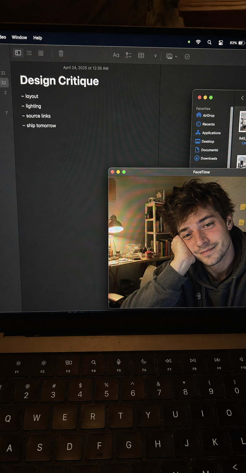 Notes + FaceTime work screen