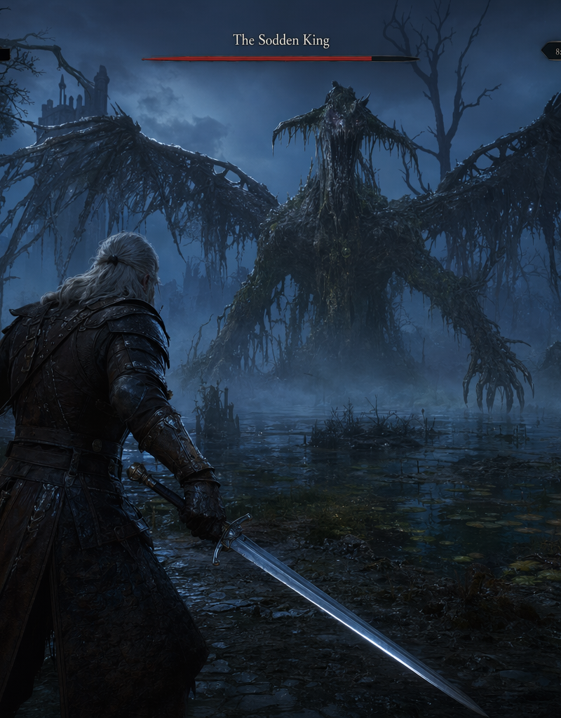 Dark-fantasy swamp boss hunt