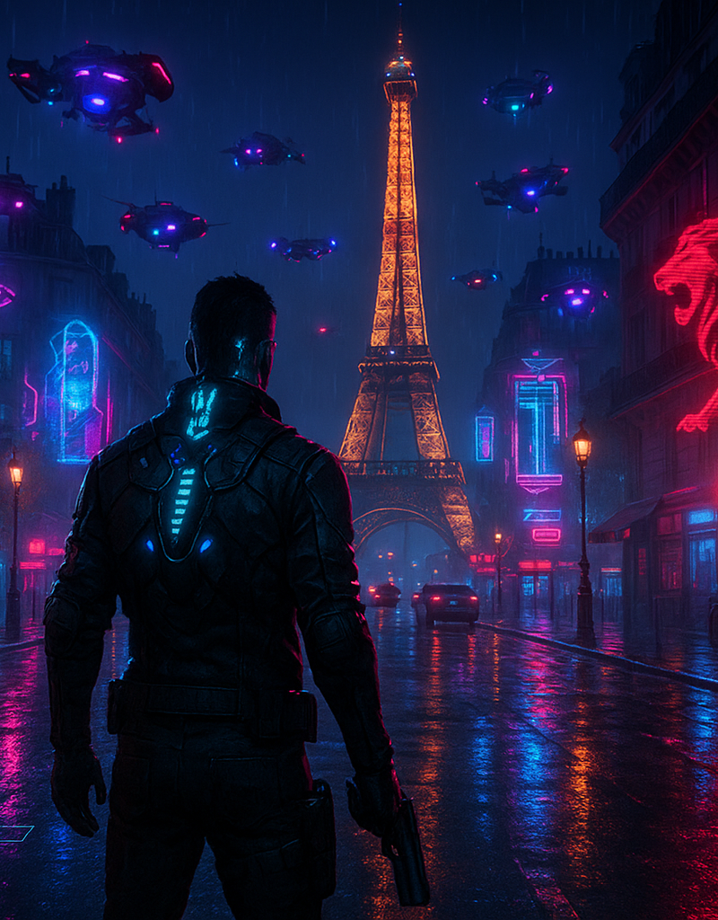Cyberpunk Europe action HUD