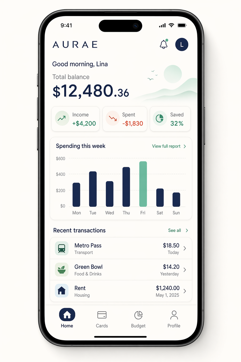 Mobile Budgeting App Mockup
