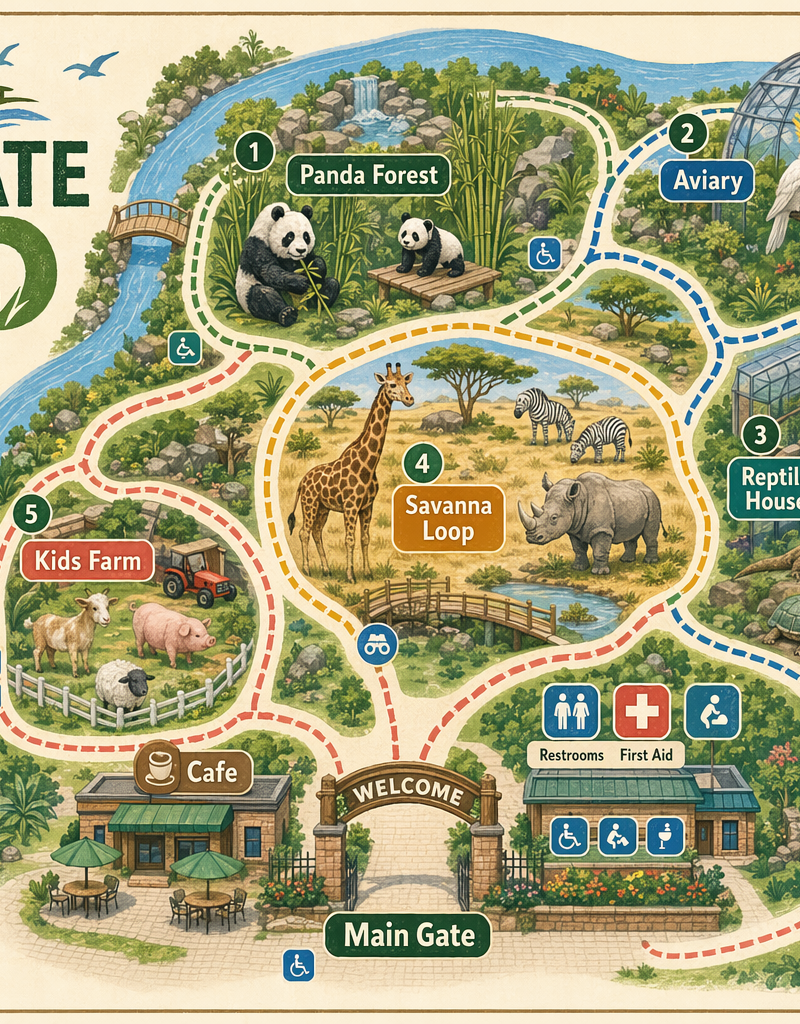 Zoo visitor wayfinding map