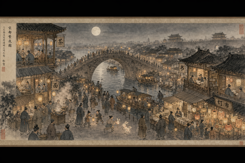 Song dynasty night-market handscroll