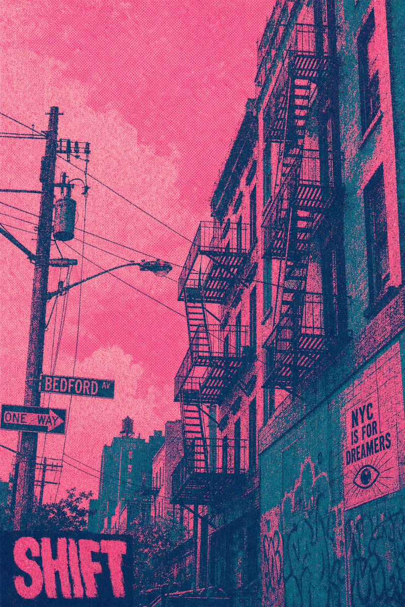 Risograph Print: City Shadows