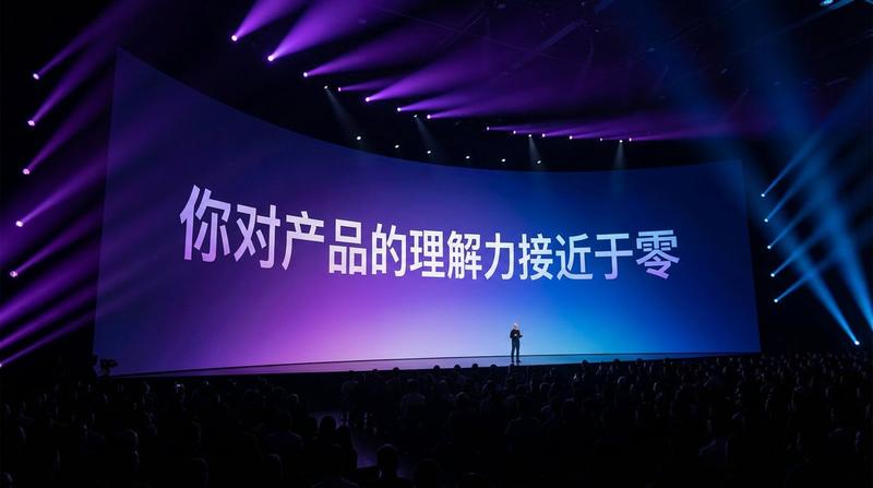 苹果主题演讲风格的文本场景