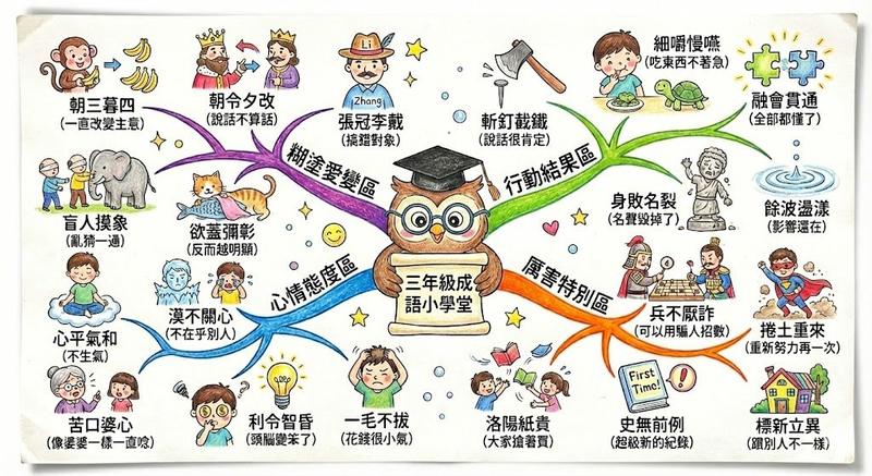 手绘思维导图，解释中国成语