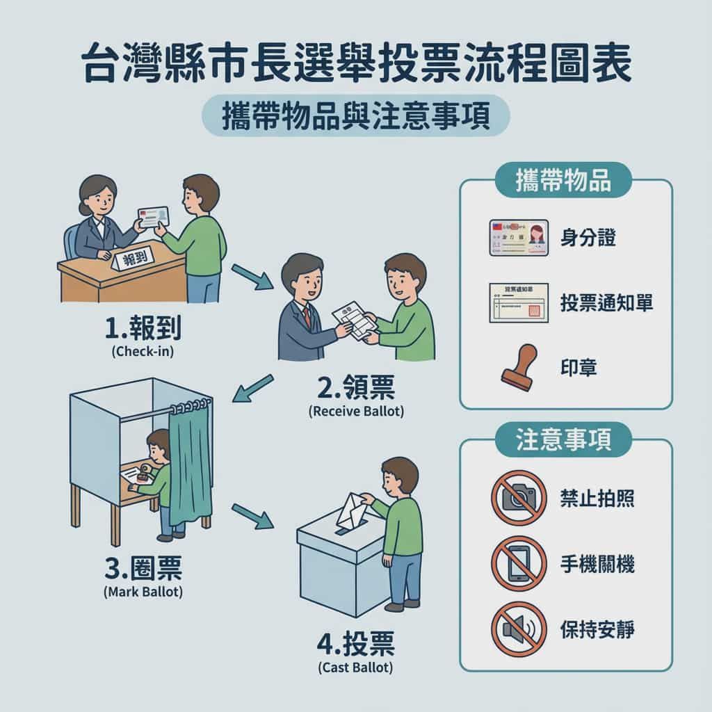 台湾选举投票流程图(繁体中文)